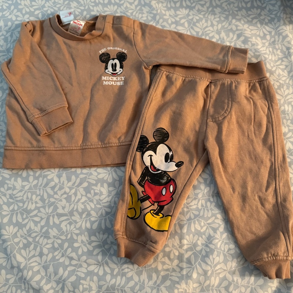Disney Brown Mickey Mouse Sweatpants